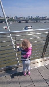 Crossing the Golden Jubilee Bridge