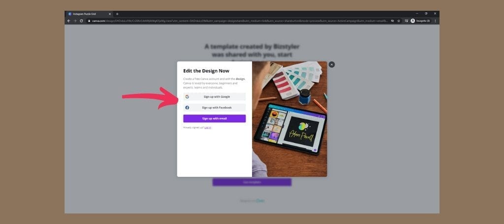 instagram puzzle grid canva template link signin bizstyler