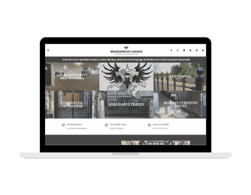 Bronzewood London website design by Bizstyler